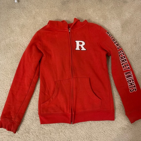 KIDS RUTGERS UNIVERSITY ZIP UP HOODIE SWEATSHIRT - Picture 1 of 5